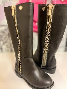 Stuart Weitzman Black Tall Kids' Boots with Side Zip - Size 7 NWOT